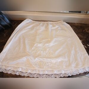 DaintyWhite Lace Slip Skirt